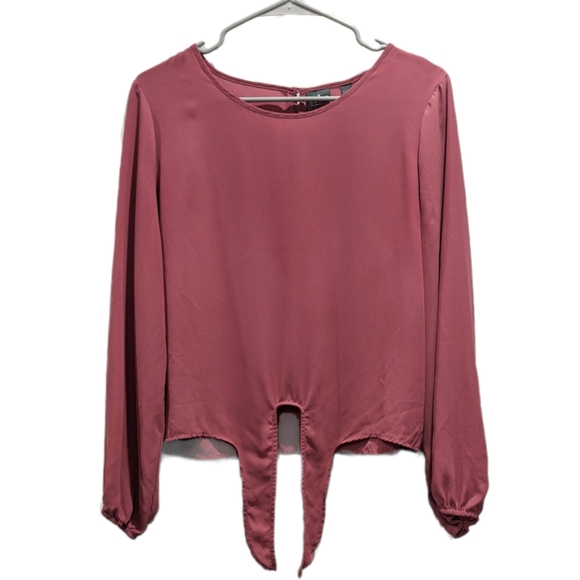 NY&Co Soho Jeans Front Tie with Back Keyhole Blouse - Picture 2 of 10